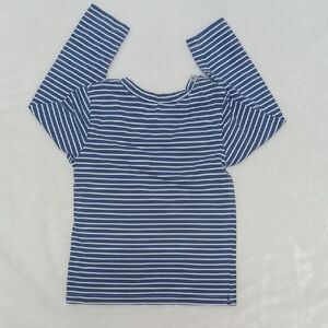 Fitted Blue and White Long Sleeve Tee